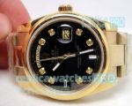 Copy Rolex Day-Date Black Dial All Gold Watch 36MM